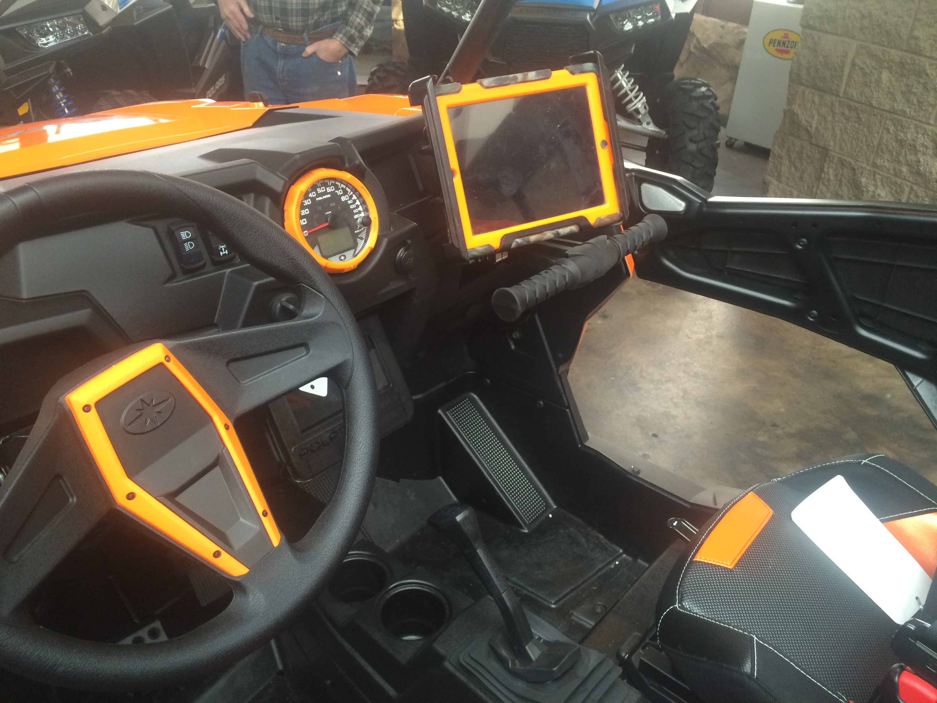 TEK208 RZR RAM Mount in Polaris 1000 with Ipad TEK208